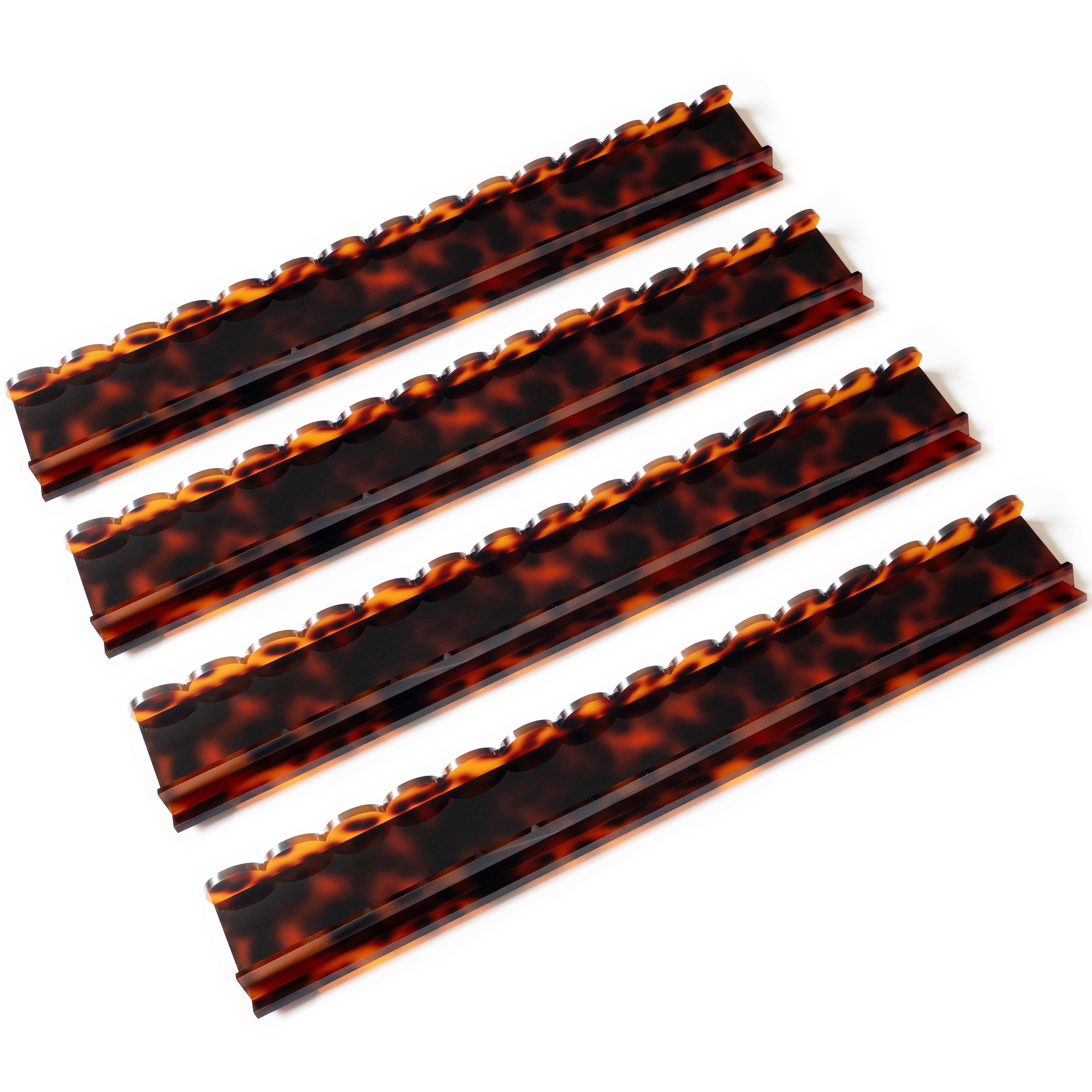 Scalloped Tortoise Shell Rack & Pusher Set